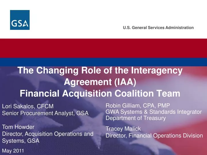 the changing role of the interagency agreement iaa financial acquisition coalition team