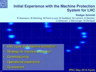 LHC cycle and machine protection Strategy for machine protection Commissioning