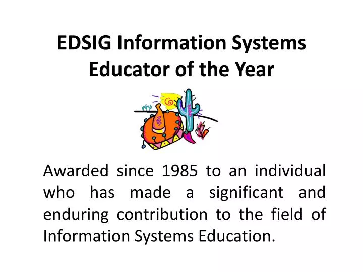 edsig information systems educator of the year