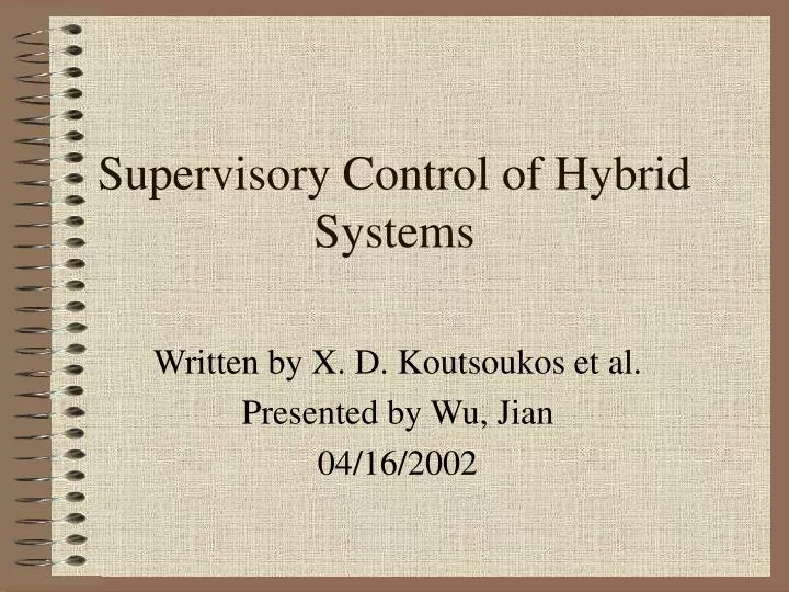 supervisory control of hybrid systems