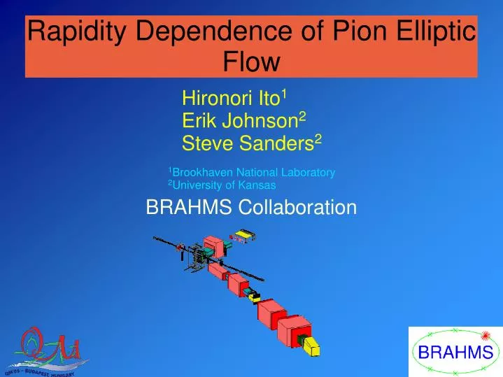 rapidity dependence of pion elliptic flow