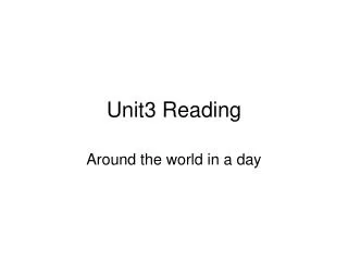 Unit3 Reading