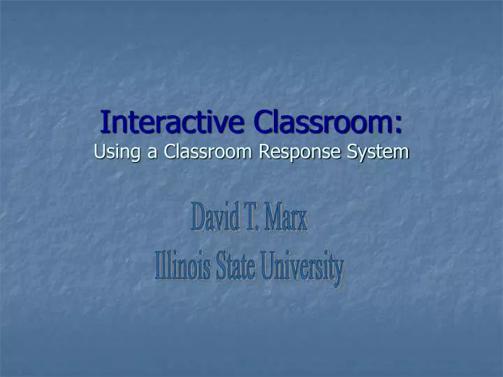 interactive classroom using a classroom response system
