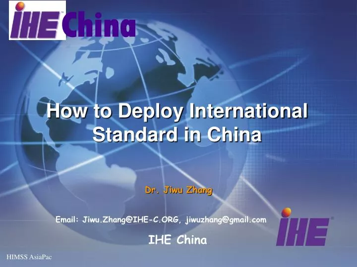 how to deploy international standard in china