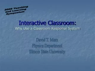interactive classroom why use a classroom response system