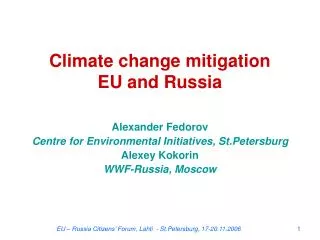 Climate change mitigation EU and Russia
