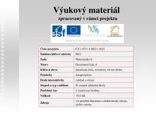 v ukov materi l