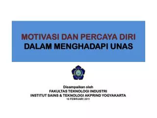 motivasi dan percaya diri dalam menghadapi unas