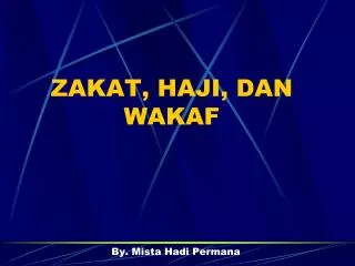 zakat haji dan wakaf