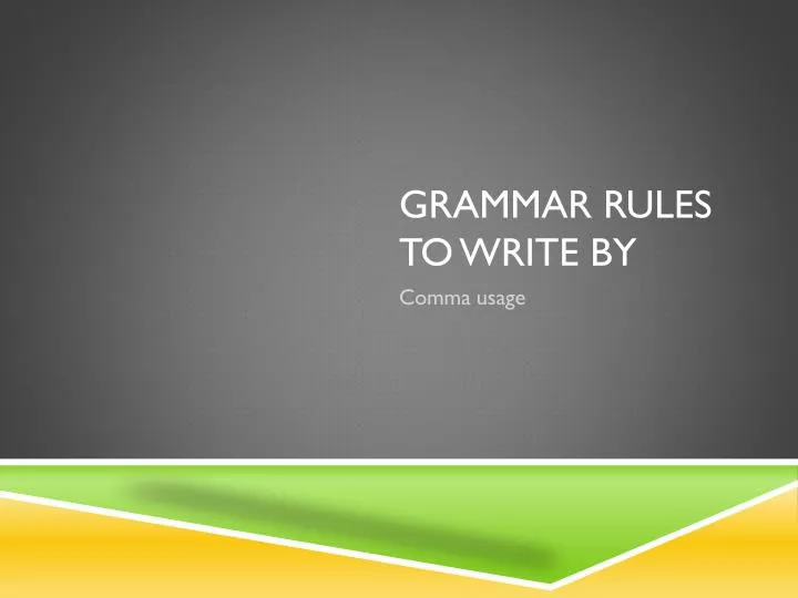 grammar rules to write by