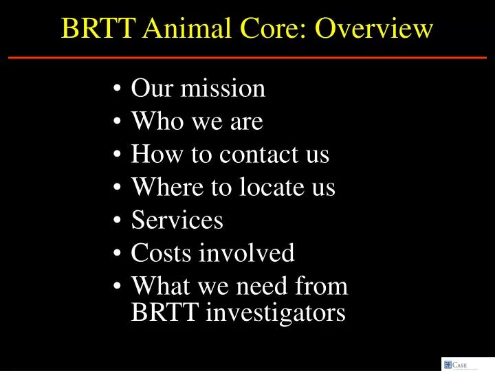 brtt animal core overview