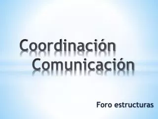 coordinaci n comunicaci n