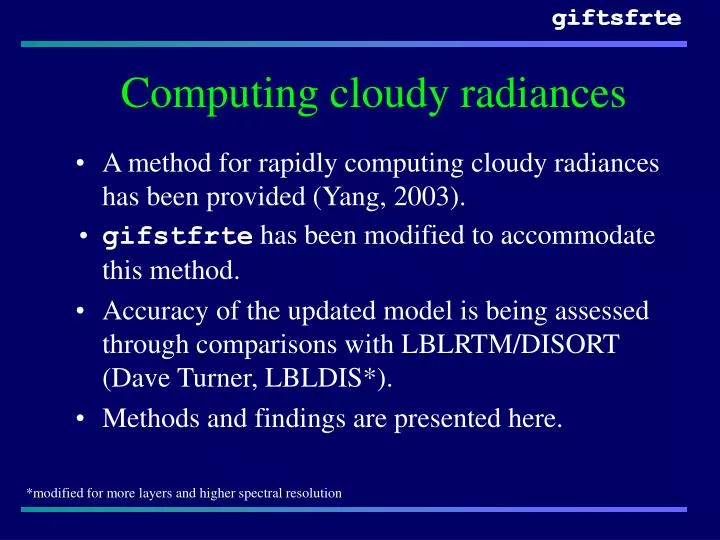 computing cloudy radiances