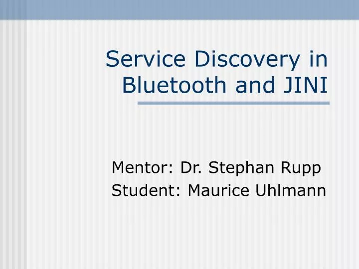 service discovery in bluetooth and jini