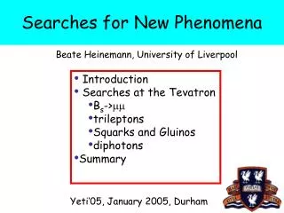 Searches for New Phenomena