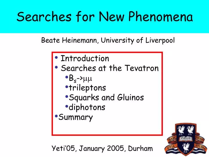 searches for new phenomena