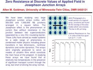 (left) Photograph of a small section of a typical array. Junctions are found