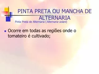 pinta preta ou mancha de alternaria