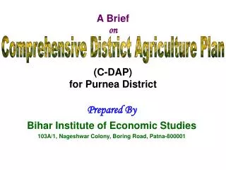 A Brief on (C-DAP) for Purnea District