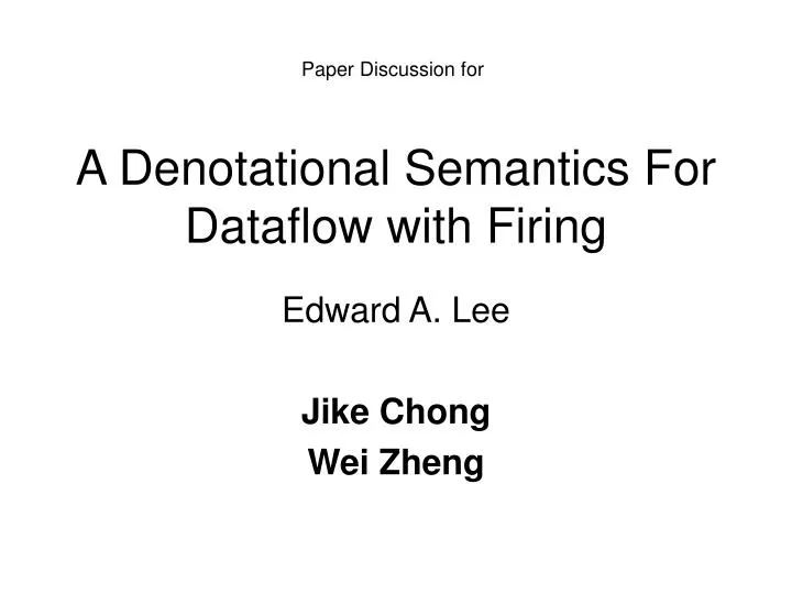 a denotational semantics for dataflow with firing