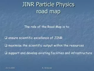 JINR Particle Physics road map