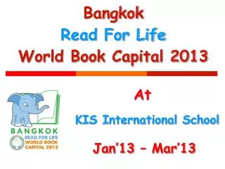 Bangkok Read For Life World Book Capital 2013