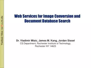 Web Services for Image Conversion and Document Database Search