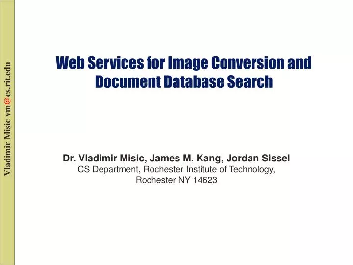 web services for image conversion and document database search