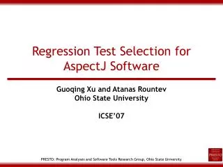 Regression Test Selection for AspectJ Software