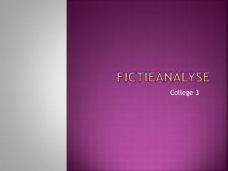 fictieanalyse