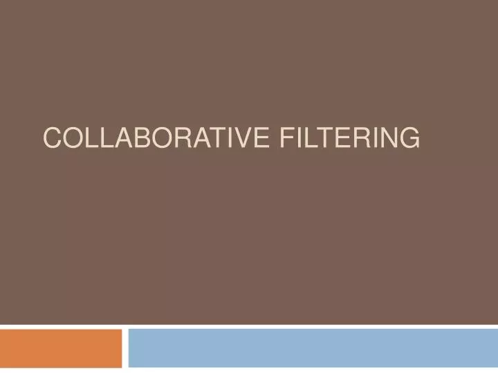 collaborative filtering