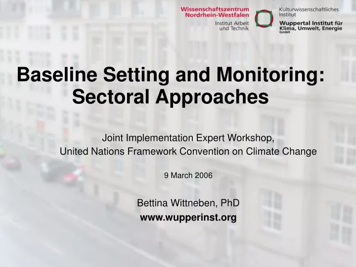 baseline setting and monitoring sectoral approaches