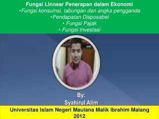 PPT - Fungsi Non Linnear Penerapan Dalam Ekonomi Fungsi Permintaan ...