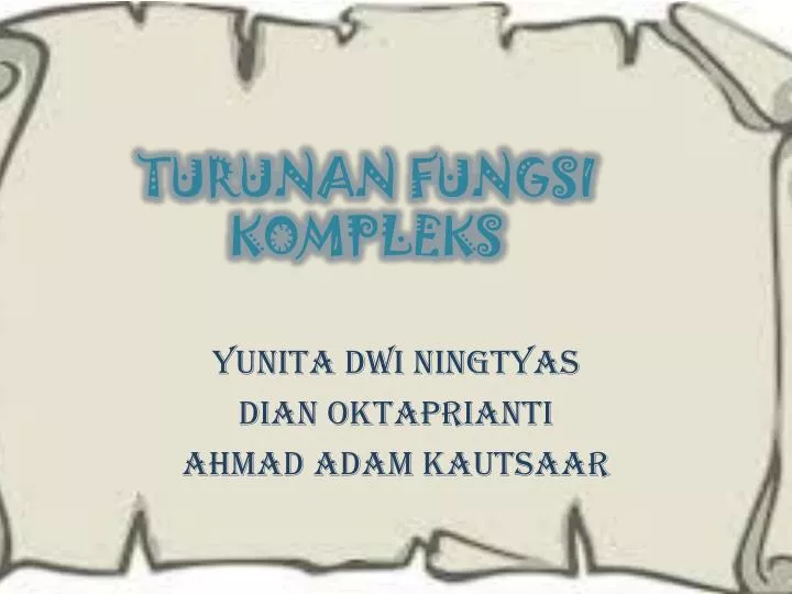 turunan fungsi kompleks