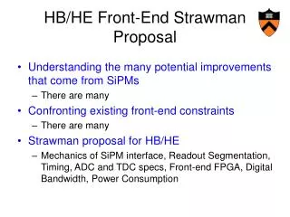 HB/HE Front-End Strawman Proposal