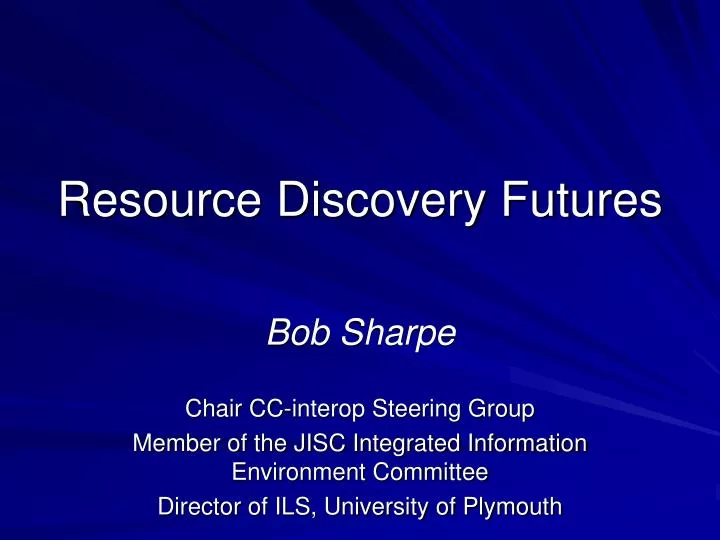 resource discovery futures
