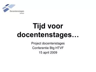 tijd voor docentenstages