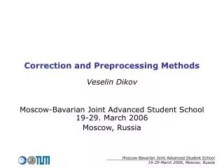 Correction and Preprocessing Methods