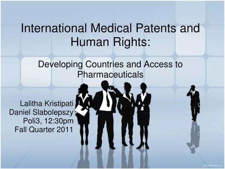 international medical patents and human rights developing countries and access to pharmaceuticals