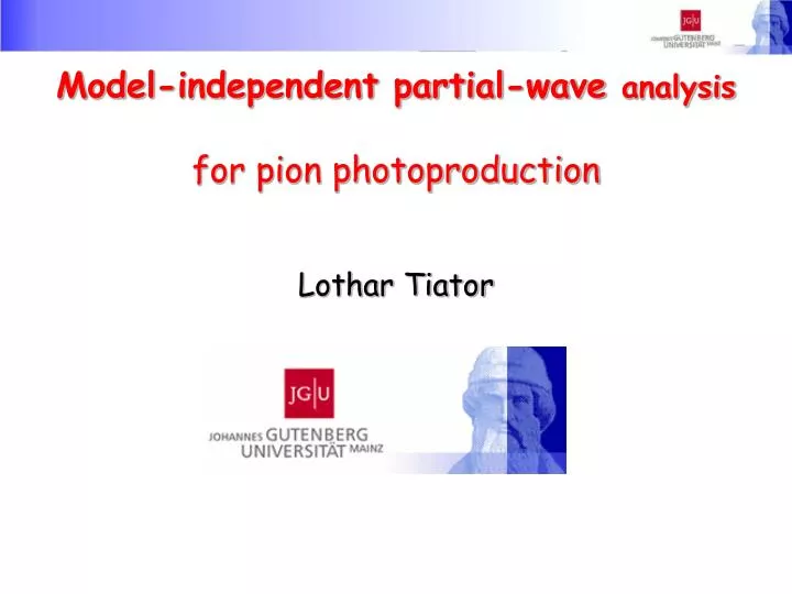 model independent partial wave analysis for pion photoproduction