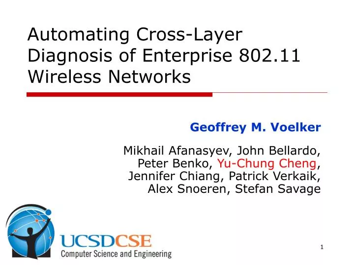 automating cross layer diagnosis of enterprise 802 11 wireless networks