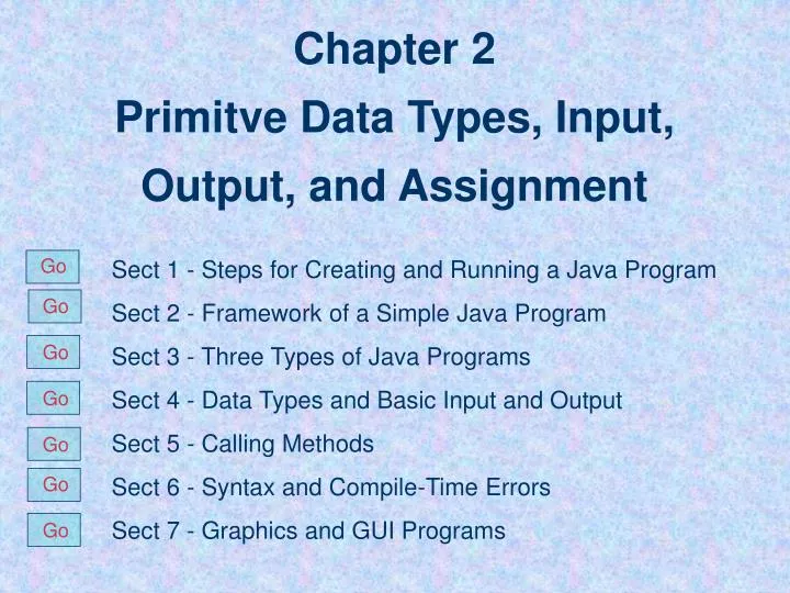 chapter 2 primitve data types input output and assignment