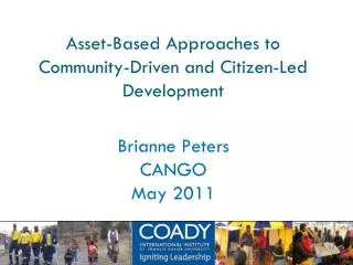 Asset-Based Approaches to Community-Driven and Citizen-Led Development