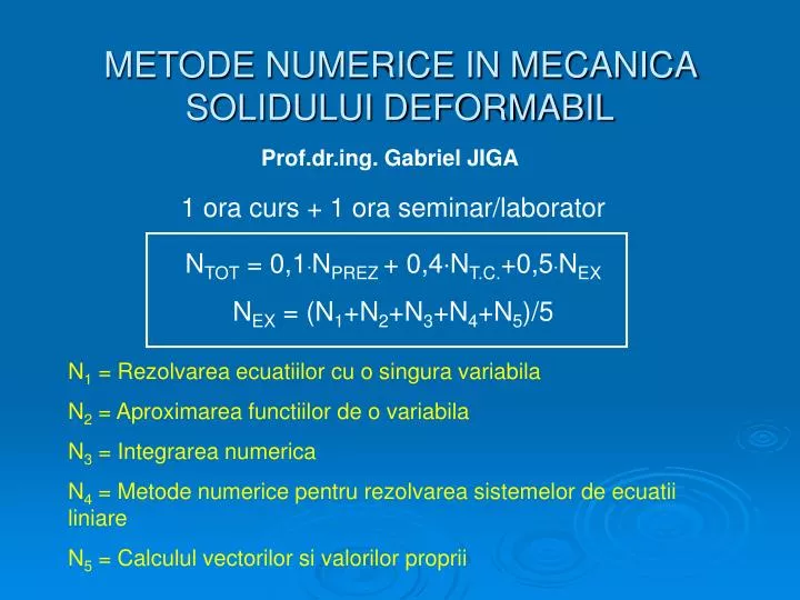 metode numerice in mecanica solidului deformabil