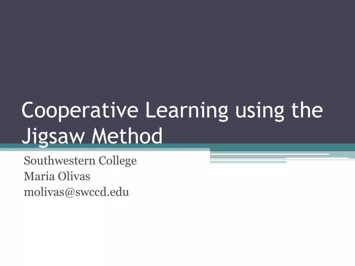 cooperative learning using the jigsaw method