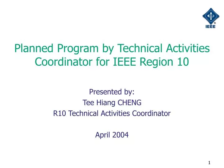 planned program by technical activities coordinator for ieee region 10