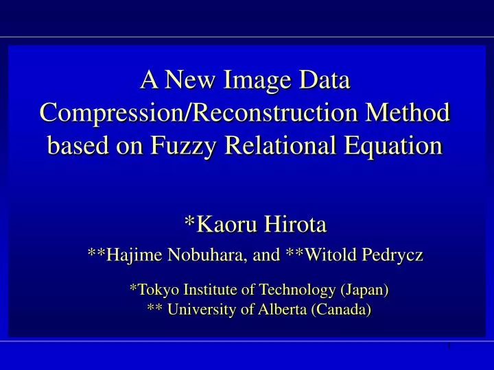 a new image data compression reconstruction method based on fuzzy relational equation