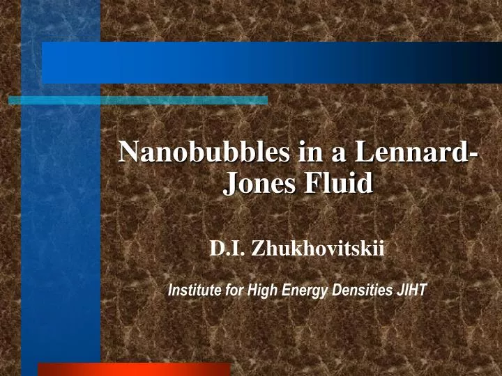 nanobubbles in a lennard jones fluid