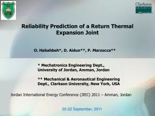Reliability Prediction of a Return Thermal Expansion Joint
