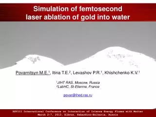 Simulation of femtosecond laser ablation of gold into water